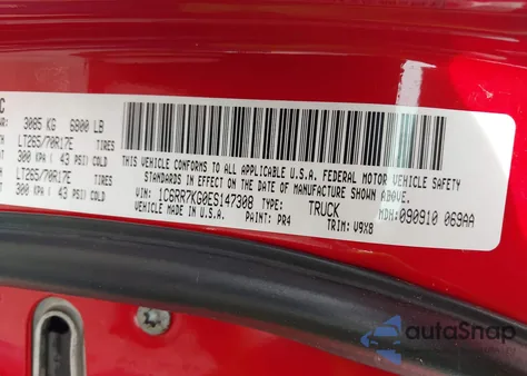 2014 Ram 1500 Tradesman z USA, uszkodzony, nr VIN 1C6RR7KG0ES147308